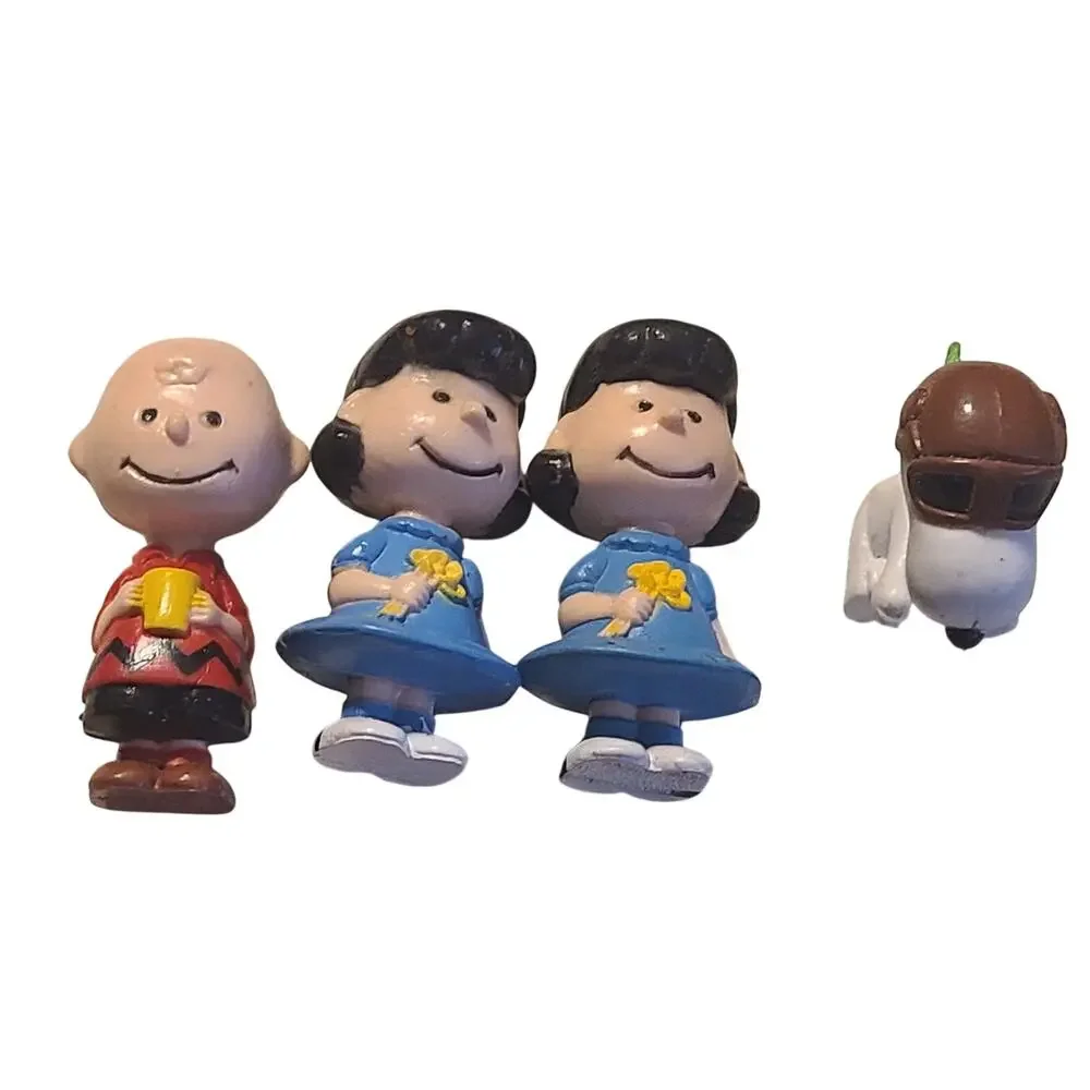THREE VINTAGE PEANUTS CHARACTERS - LUCY - CHARLIE BROWN - SNOOPY